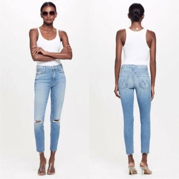 MOTHER Denim - Mother Denim High Waisted Looker Ankle Fray Jeans 26